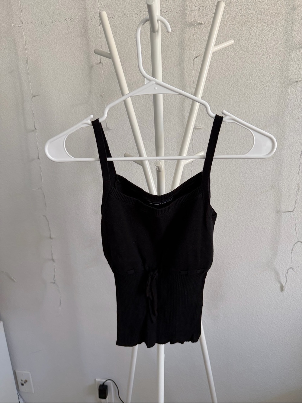 Brandy Melville Black Cinch Waist Top